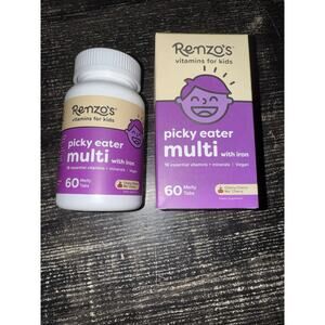 Renzo's Picky Eater Kids Multivitamin with Iron Cherry 60 Melty Tabs Exp 09/2027